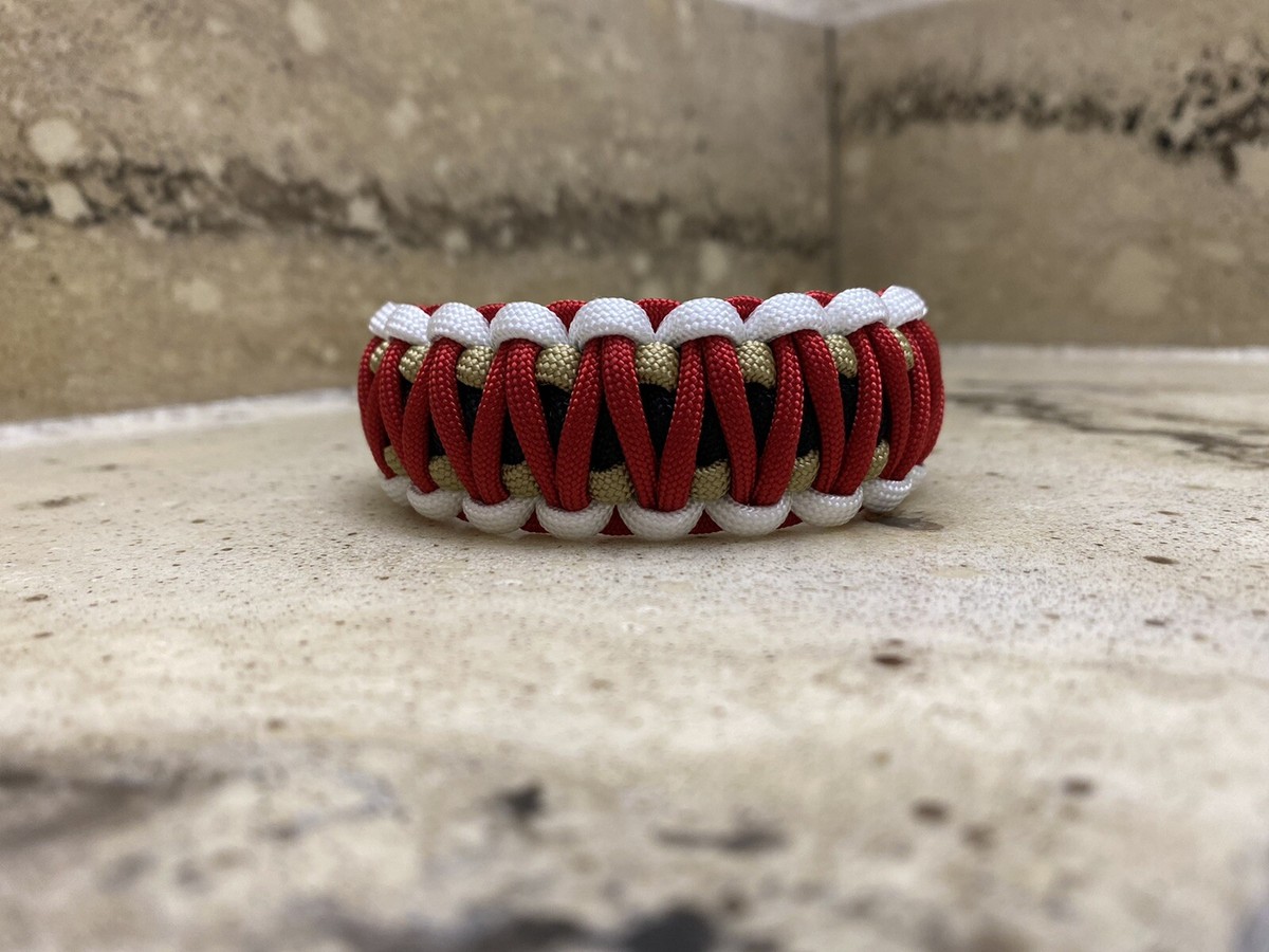 San Francisco 49ers NFL Paracord Bracelet - Red, Unisex, Features Nick Bosa