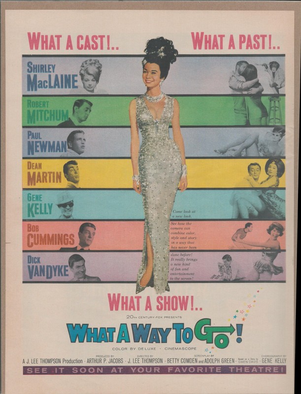 1964 WHAT A WAY TO GO Shirley MacLaine Original Vintage Movie Promo Ad