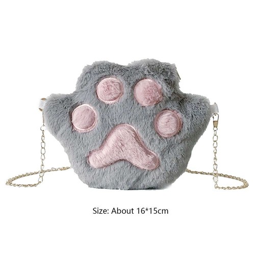 Fluffy Soft Faux Fur Messenger Bag Crossbody Handbag Shoulder Bag Bear's paw - Picture 2 of 15