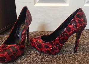red and leopard print heels
