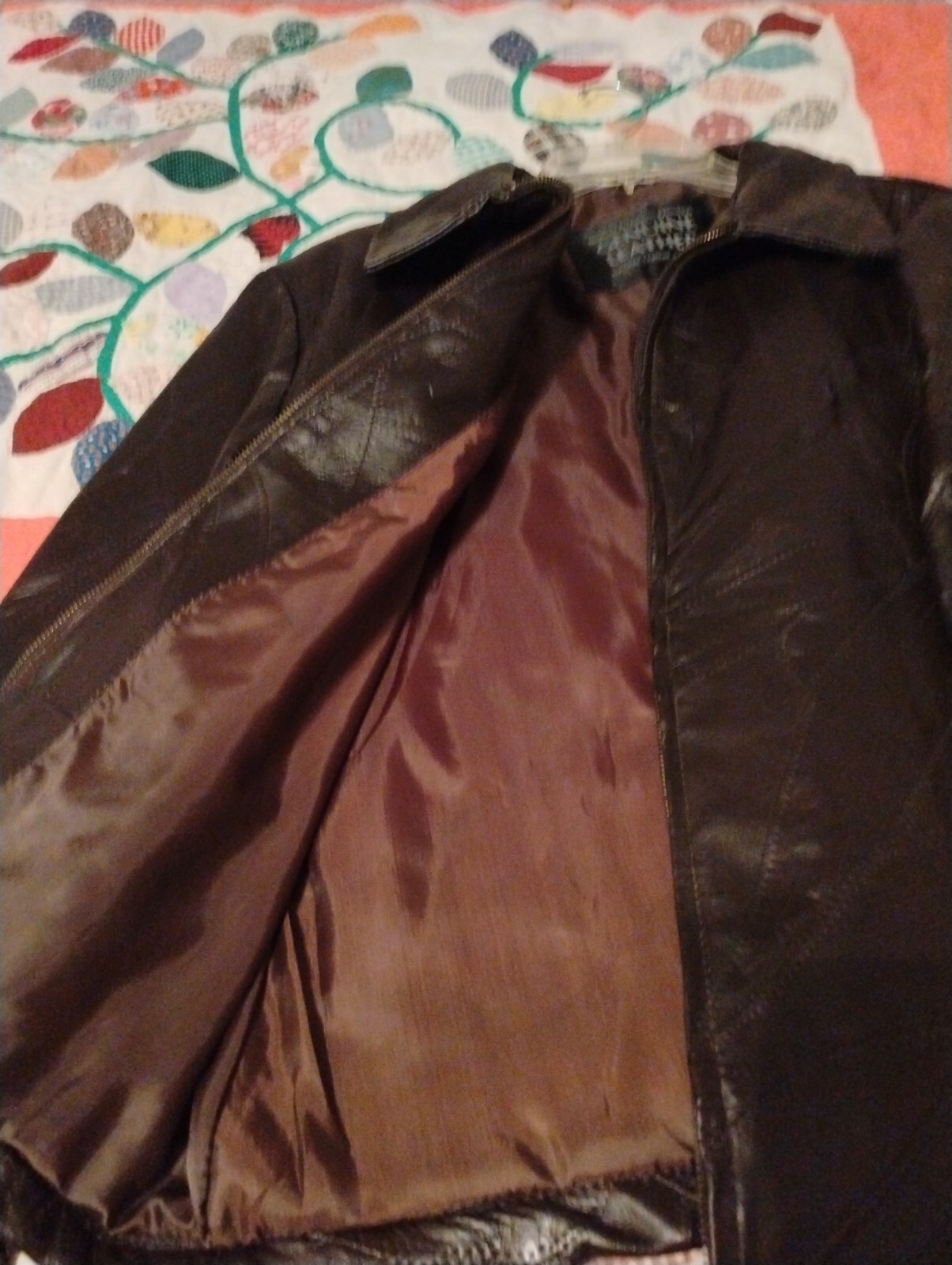 Medium Dark Brown Leather Patchwork Jacket - image 4