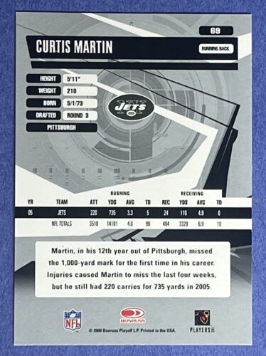 2006 Donruss Elite #69 Curtis Martin New York Jets π quasi nuovo o migliore - Foto 2 di 2