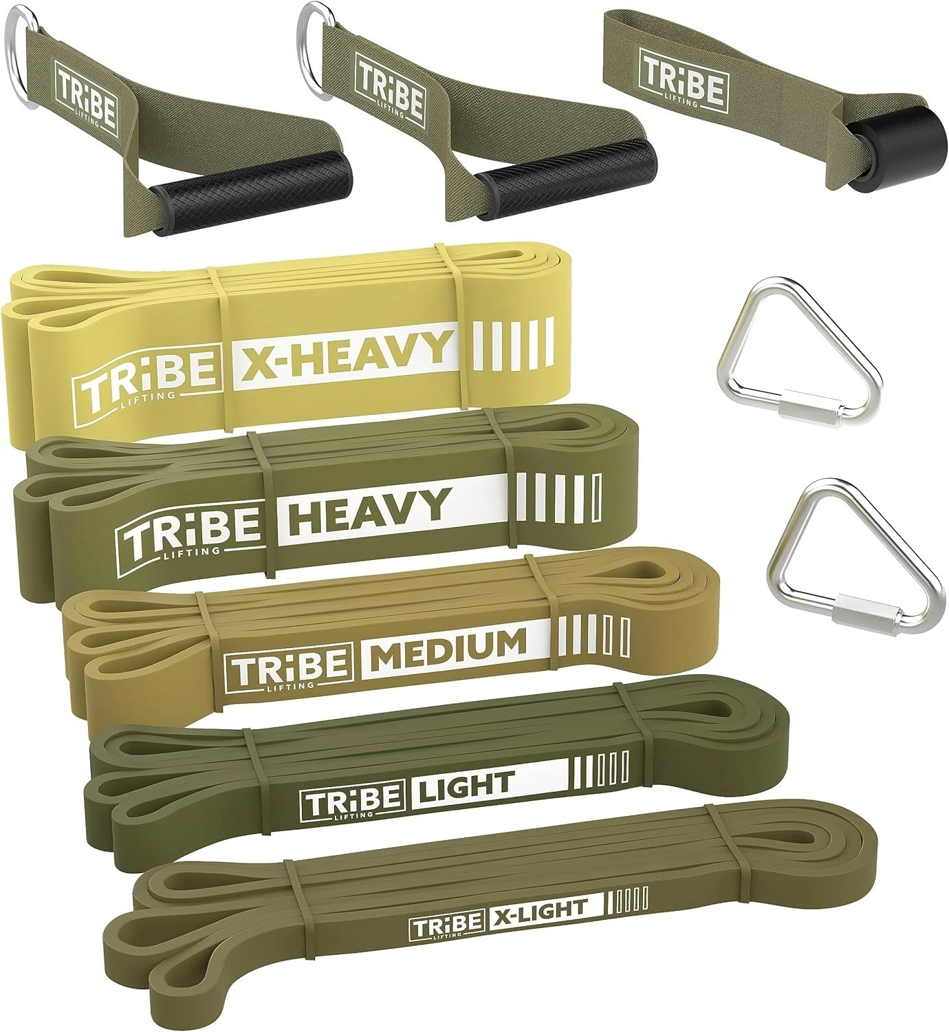 Tribe Lifting Resistance Bands for Working Out Men and Women - Set of 5 Pull Up