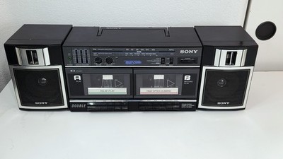 SONY CFS-W360 Vintage FM/AM Stereo Dual Cassette Boombox w/ Detachable Speakers 