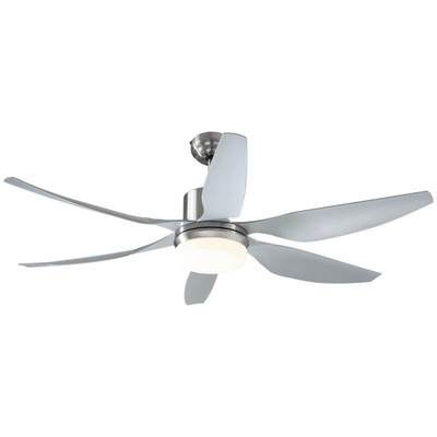 Wende Deckenventilator mit Licht, 3 Flügel LED Beleuchtung Fernbedienung Silber Ventilator