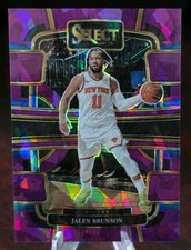2023-24 Panini Select - Concourse Jalen Brunson #7 Purple Cracked Ice Prizm #/99