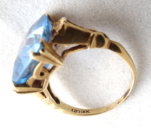 14K Yellow Gold Ring With Blue Stone / Scrap or Not / BE66513_yg - Picture 8 of 23