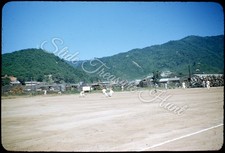 Korea Korean War Baseball Military Base 35mm Slide 1950s Red Border Kodachrome