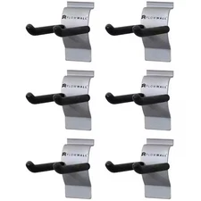 Flow Wall Fsh-041-6 Small Hook,Hanging,50 Lb.,Gray/Black,Pk6