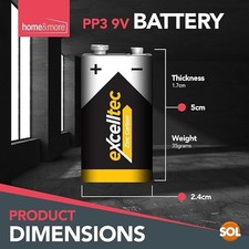 9V 9 Volt Batteries Heavy Duty 6F22 PP3 Zinc Carbon Long Life Smoke Alarm Use