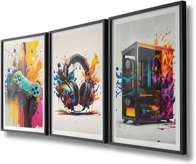 3er Set Gaming Poster, Jugendzimmer, Videospiel Poster, Gamer,