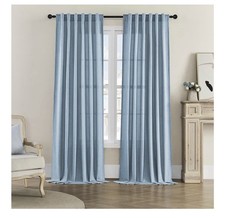 Dusty Blue Curtains 84 Inch Length for Living Room 2 Panel Sets Rod Pocket El...