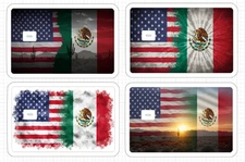 USA Mexico Flag ATM Debit Credit Card Sticker Skin Desert Cactus America Mexican