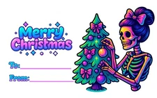 Christmas Tree Sticker Labels (6) Card Gift Craft Paper Tag Present Envelopes 