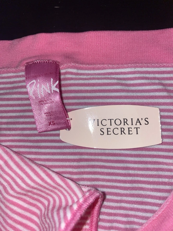 VINTAGE 2005 VICTORIA'S SECRET PINK YOGA Bikini PANTY Striped XS NEW - Image 4 of 4