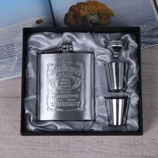 8oz Stainless Steel Hip Flask Pocket Bottle for Whiskey Alcohol Gift Outdoors