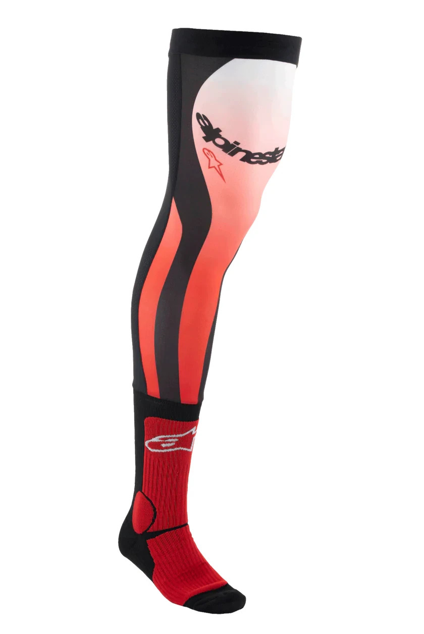 Alpinestars Men's Black/White Knee Brace Motocross Socks - Image 6