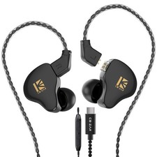 KBEAR KS1 USB C Headphones Wired Earbuds, Crystal USB-C with Mic, C-Black