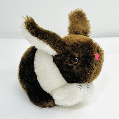 Dakin Bunny Rabbit Plush Brown White 7  Realistic Nutshells Vintage