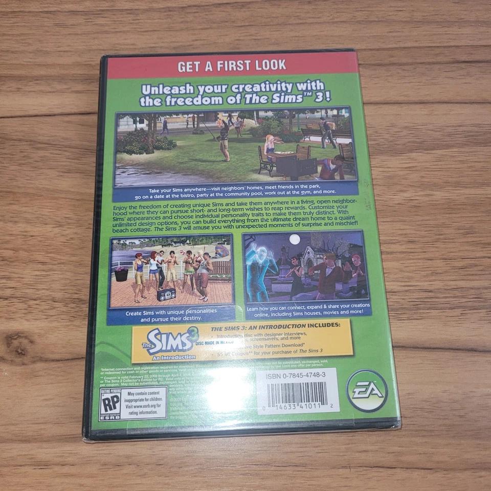 The Sims 3: An Introduction (Windows PC CD, 2009) Complete w Stickers & Poster - Image 2 of 2
