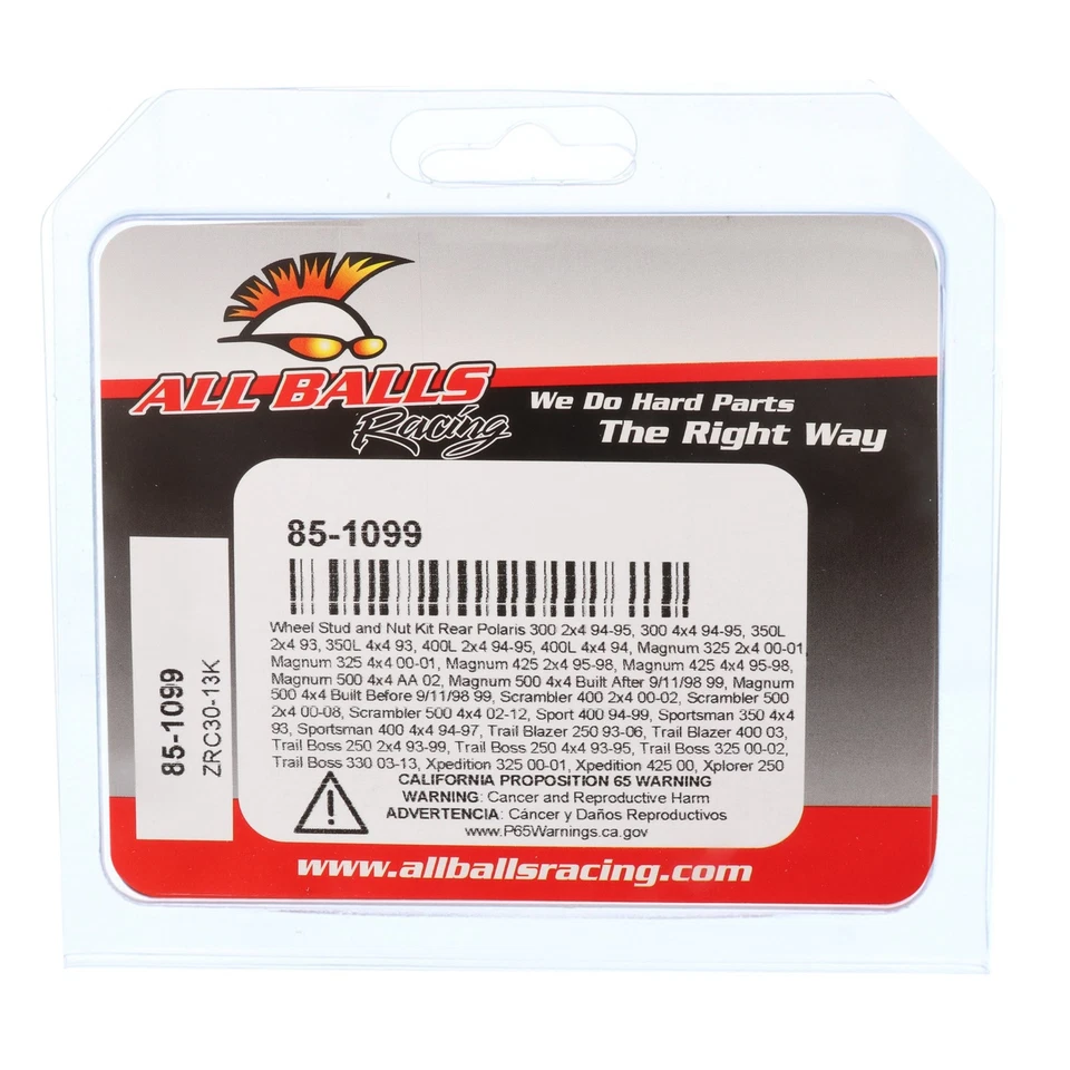 Novo Kit de Parafuso e Porca de Roda All Balls 85-1099 para Polaris Magnum 500 4x4 AA 02 - Imagem 4 de 4
