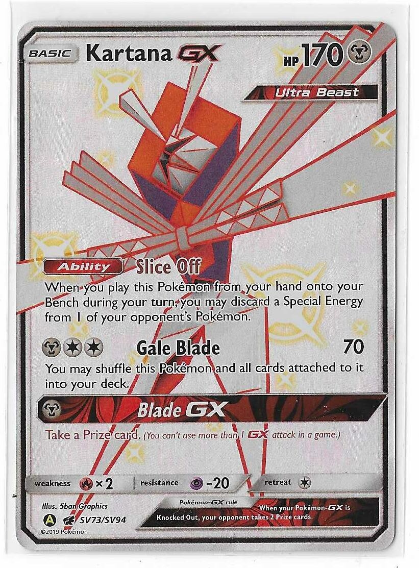 Kartana GX SV73/SV94 Hidden Fates Shiny Vault Full Art S&M Pokemon TCG Card NM