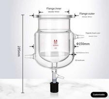 500ml Glass Reactor Double-Layer Flask with G2 Filter for Lab Chemistry