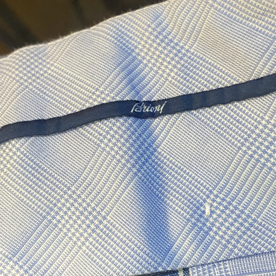 BRIONI Bermuda Shorts Size 36 Men’s Blue Striped Pleated Golf Made In Italy. A69 - Image 4 of 4