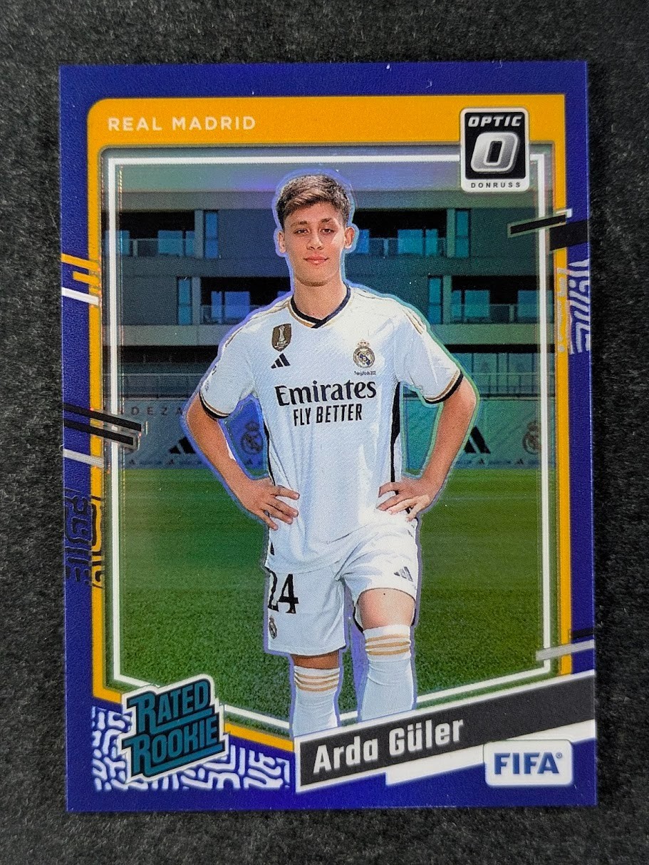 2023-24 Panini Donruss FIFA ARDA GULER 75/99 Rated Rookie Optic Blue Prizm #184