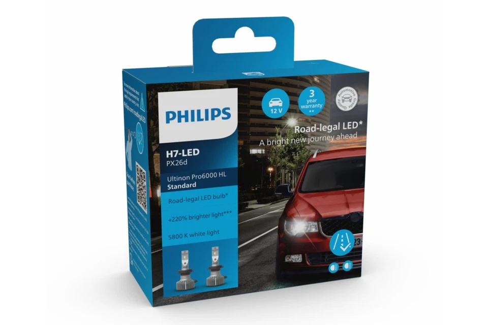 Faro delantero LED Philips H7 12 V 16 W Ultinon Pro6000 5800 K 1 juego - Imagen 3 de 4