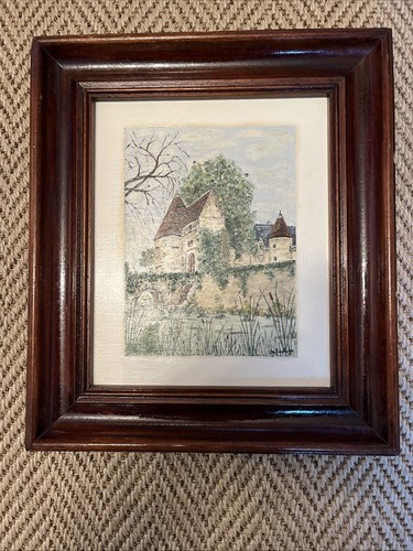 Gemälde Landschaft Lilie St. Georg - Öl Holzrahmen - Bild 2 von 9