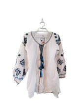 Raj nwt tunic top womens size Small white emb...