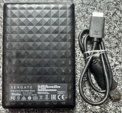 Seagate Portable 2TB 2.5” SRD0NF1 External Hard Drive (Free UK Post) - Afbeelding 2 van 4