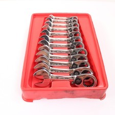 Blue-point Boerms712 12 Pcs Ratcheting Metric Combination Wrench Set Used 8-19mm