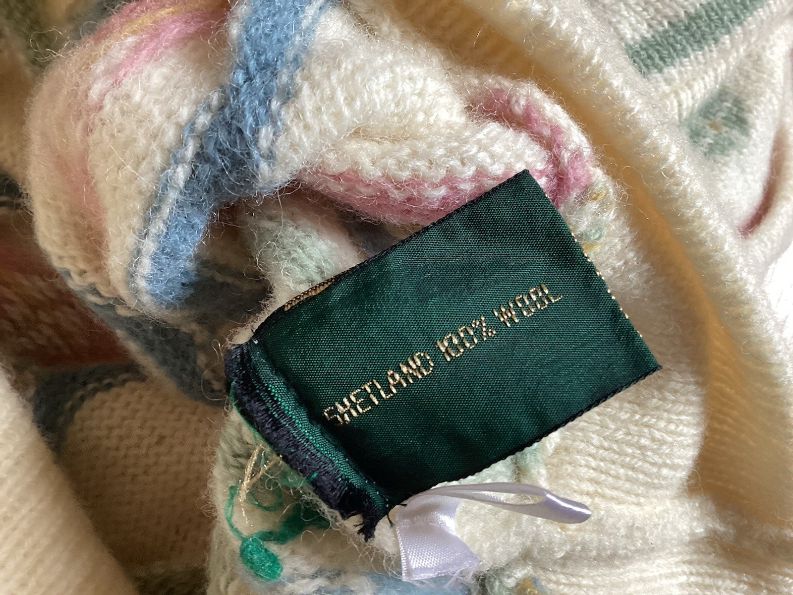 Vintage Jumpers One Size 12 14 100percent Shetland Wool 3D Warm Winter Jumper Tulchan image 9