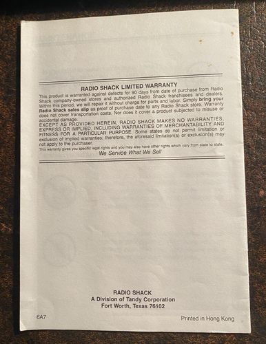 60-2202 Radio Shack Bridge Companion Owner's Manual 1987 - 16 Pages - Picture 3 of 3