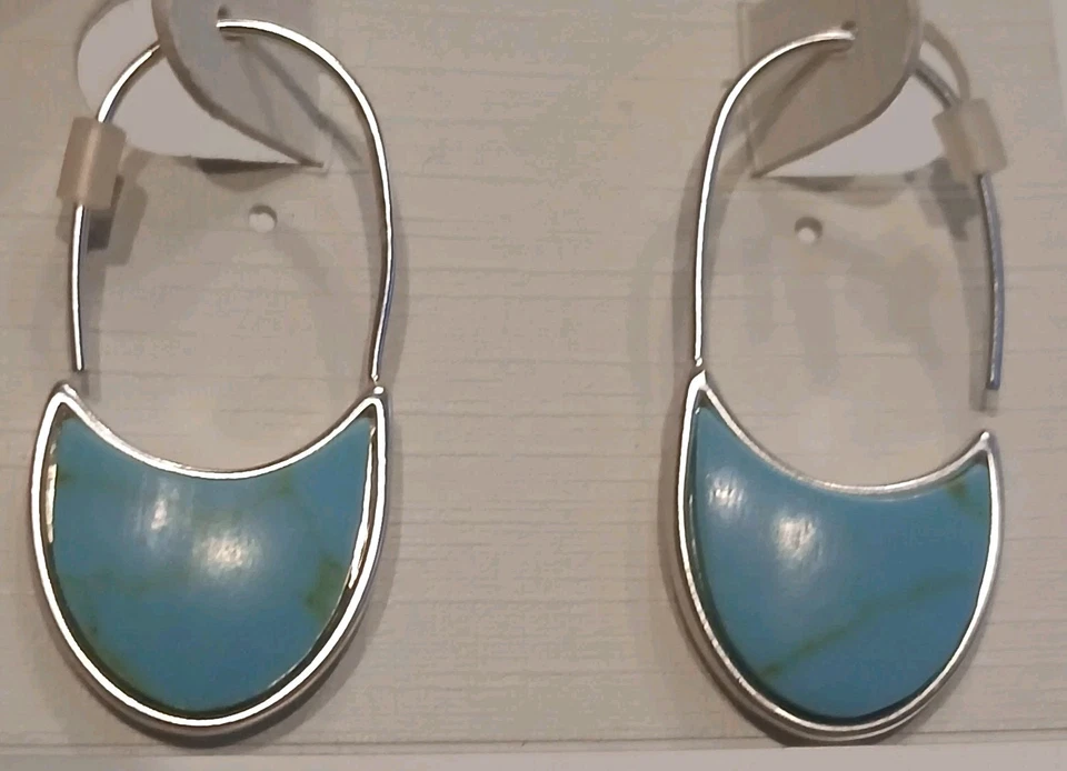 LUCKY BRAND TURQUOISE DANGLING EARRINGS - Image 3 of 4