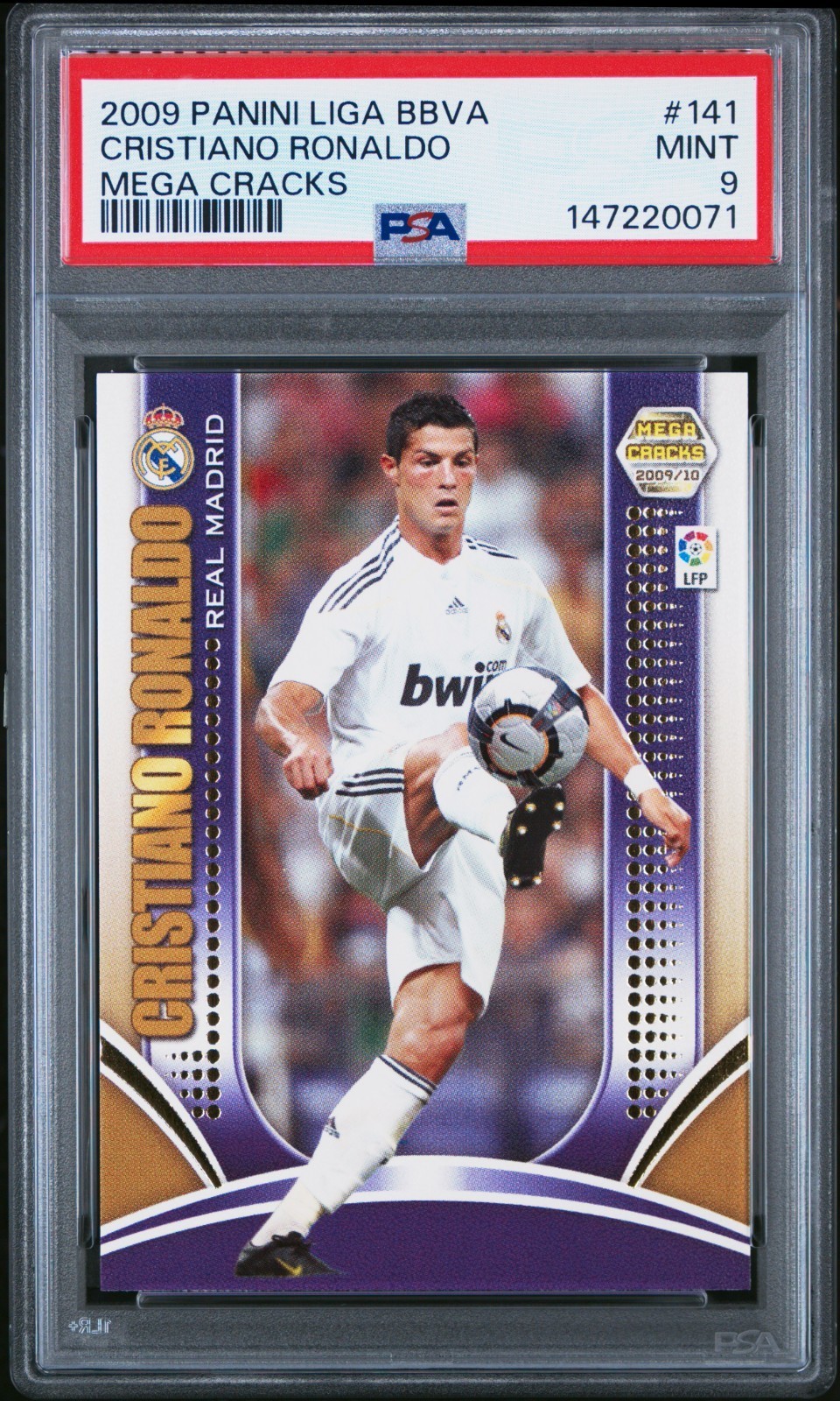 Rookie Cristiano Ronaldo #141 Real Madrid Panini Megacracks 2009 2010 PSA 9