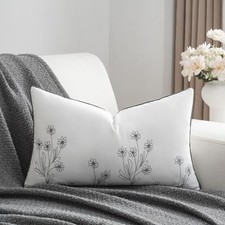 Lumbar Pillow Covers 12x20 Inches, Soft Rectangular 20"x12" Wild Flowers