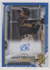 2021 Bowman Chrome Prospect Blue Refractor 129/150 Reginald Preciado Auto 5u0