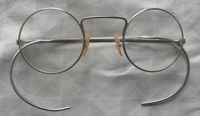 Vintage Bausch & Lomb Silver Colored Wire Rimmed Eyeglasses