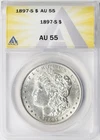 1897-S $1 Morgan Dollar ANACS AU55