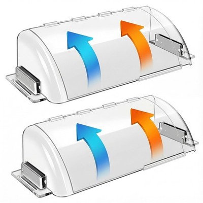 2 Pack Adjustable Air Vent Deflector - 9 to 15.5  Magnetic Floor CLEAR-2 