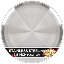13   Inch Pizza Pan for Oven, Non-Stick Large Round Stainless Steel Pizza Pan...