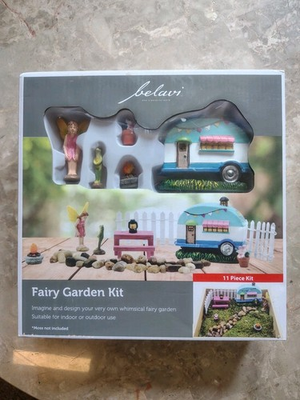 #ad GARDENLINE ADLI FAIRY GARDEN KIT 11 PIECES BRAND NEW IN BOX $19.87