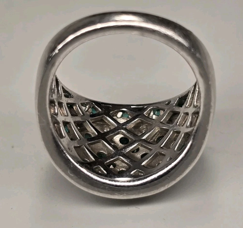 Vintage signierter "Sonne 925" Sterlingsilber Diamant Cluster Ring - 3 g - Größe 7 - Bild 4 von 4