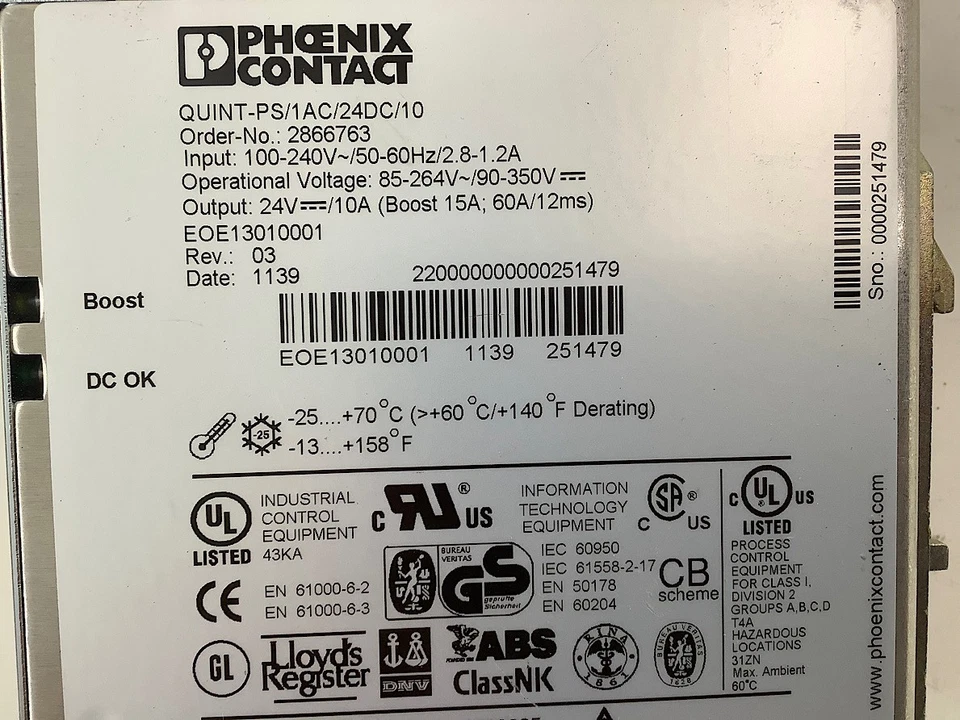 10er Set Phoenix Contact Power Supply 8x  2866763 Quint-PS/1AC/24DC/10 10A - Bild 2 von 4