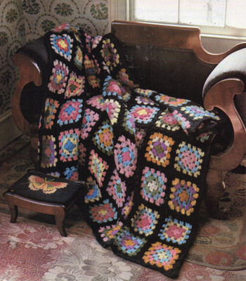 MOHAIR GRANNY SQUARES AFGHAN CROCHET PATTERN