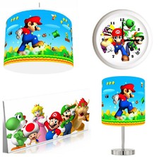 MARIO BROS Lampshade , Lamp ,  Wall Art ,Wall  Clock or Bundle Reusable