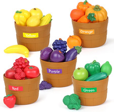 Farmer's Market Color Sorting Set   Play Food for Toddlers, Grocery  Kitchen Le